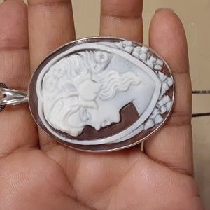 925 Genuine Hand carved Cameo, Made in Italy. FIRM.